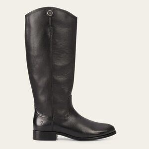 Frye women's Melissa Button riding boots leather 6.5 black equestrian *flaw*